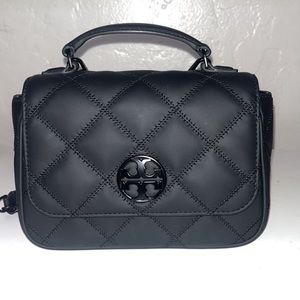Willa Matte Black Mini Top Handle bag Tory Burch